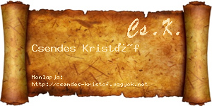 Csendes Kristóf névjegykártya