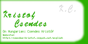 kristof csendes business card