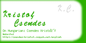 kristof csendes business card